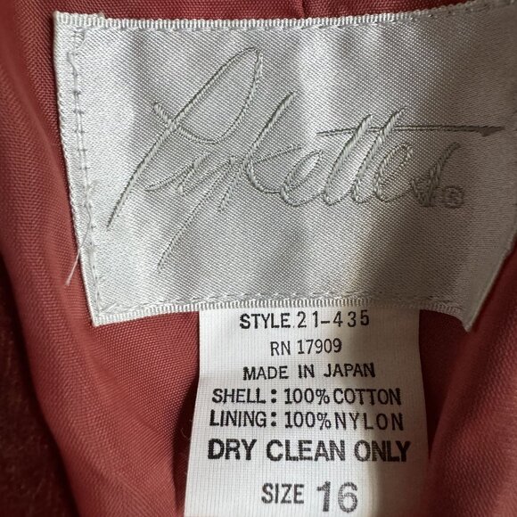 Vtg‎ Orange Velveteen Blazer By Pykettes 16 Preppy Academia Classic Jacket - Picture 5 of 8